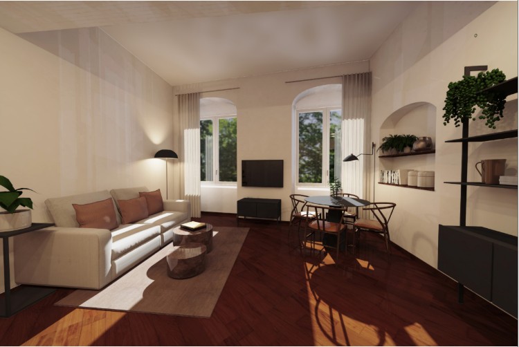 piękny studio apartament wyremontowany z umeblowaną łazienką na sprzedaż w centrum Genoa we Włoszech